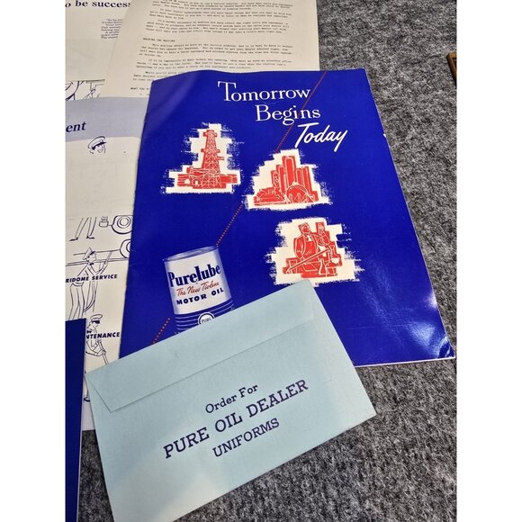 Pure Oil Company Advertising Car Dealer Guide Kit Packet Forms Booklets Document - Picture 3 of 13